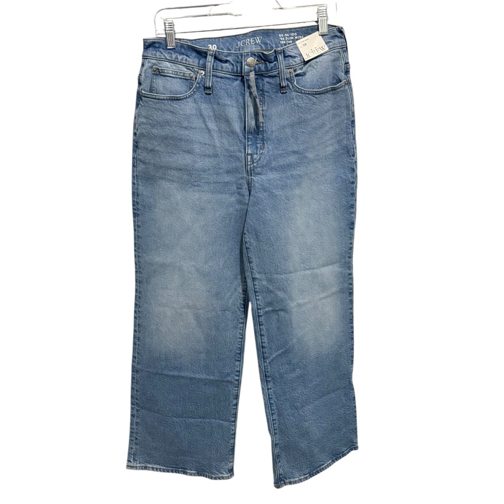 NWT J Crew High Rise ‘96 Slim Crop Wide Leg Stretch Jean Womens 30